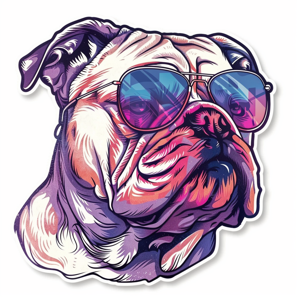 Bulldog Dog majestic Expressive surreal Vinyl Decal Sticker for Car, Laptop, Tumbler and more # F017392