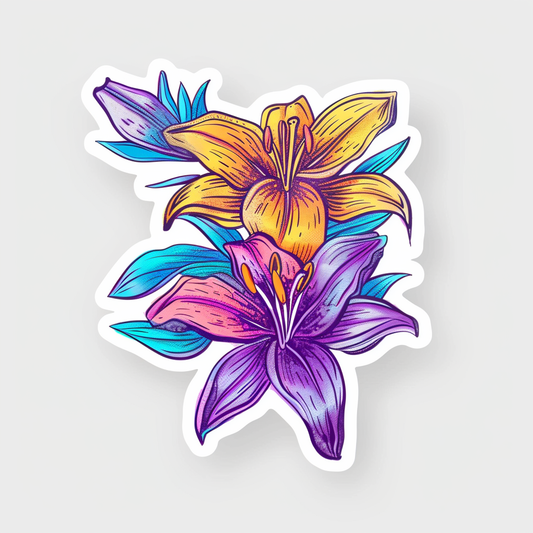 Lily flower majestic Expressive surreal Vinyl Decal Sticker for Car, Laptop, Tumbler and more # F023264