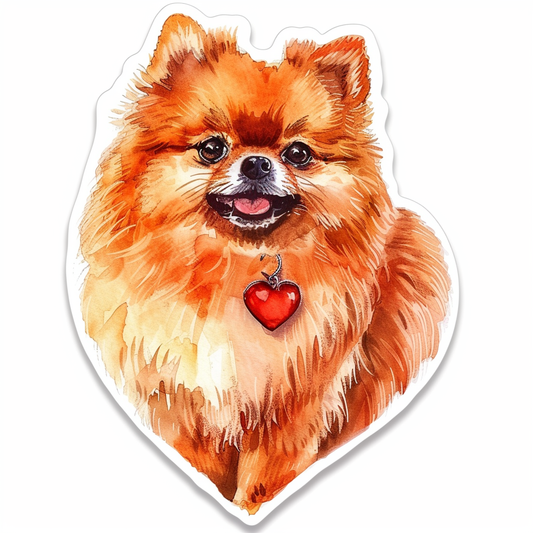 Sticker of a Pomeranian Dog majestic Expressive surreal Vinyl Decal Sticker for Car, Laptop, Tumbler and more # F013984