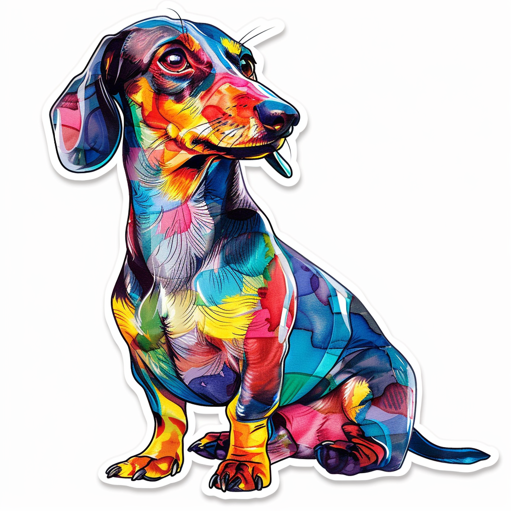 Dachshund Dog cartoon Vinyl Decal Sticker for Car, Laptop, Tumbler and more # F012921