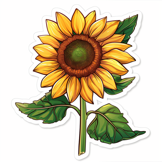 Sunflower flower majestic Expressive surreal Vinyl Decal Sticker for Car, Laptop, Tumbler and more # F023061