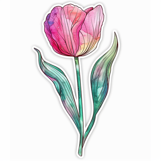 Sticker of a Tulip flower Vinyl Decal Sticker for Car, Laptop, Tumbler and more # F023461