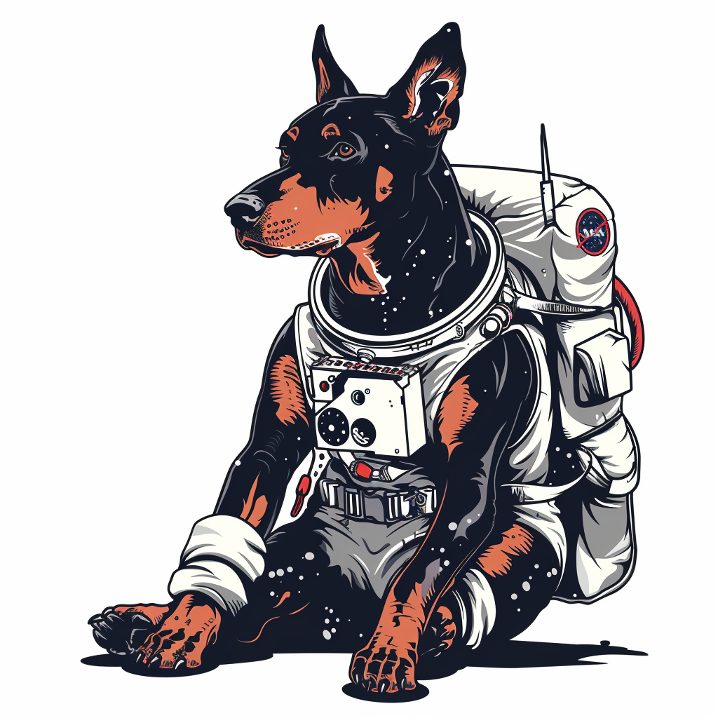 Cute and Adorable Doberman Pinscher Expressive surreal Vinyl Decal Sticker for Car, Laptop, Tumbler and more # F019314