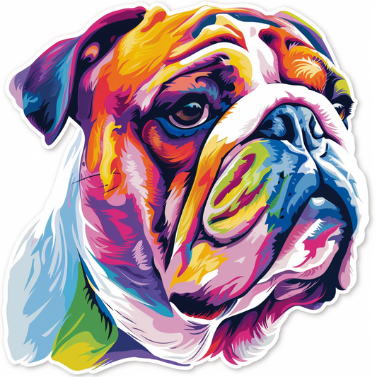 Bulldog Dog majestic Expressive surreal Vinyl Decal Sticker for Car, Laptop, Tumbler and more # F017305