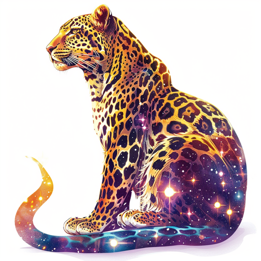 Leopard majestic Expressive surreal Vinyl Decal Sticker for Car, Laptop, Tumbler and more # F022473