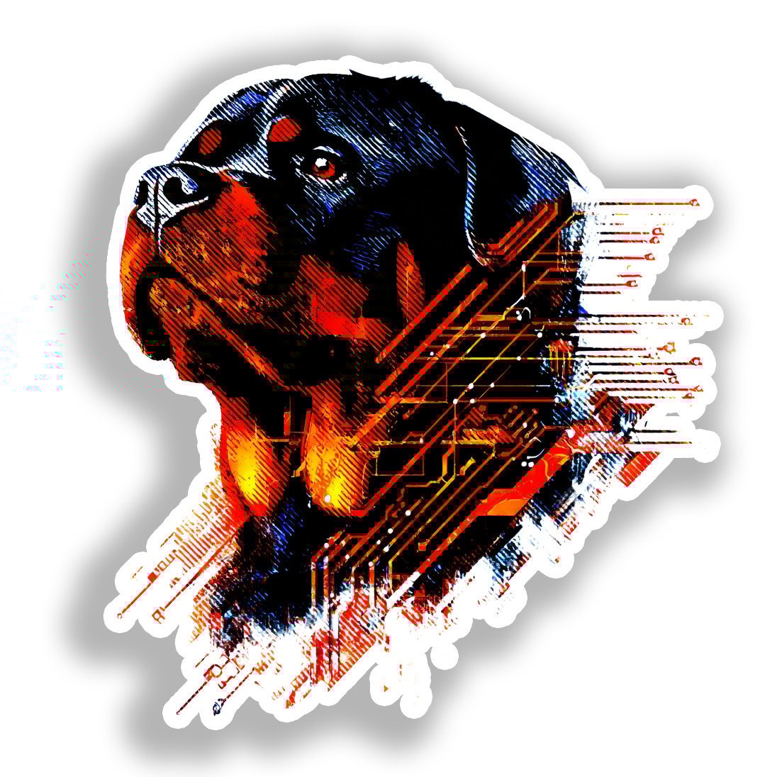 Rottweiler Dog Vinyl Decal Sticker for Car, Laptop, Tumbler and more # A018345-4" x 4"