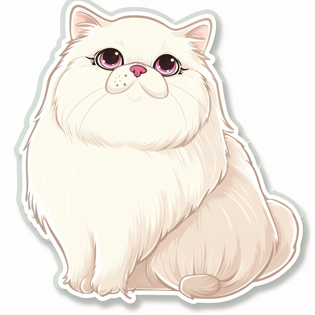 Persian Cat Expressive surreal Vinyl Decal Sticker for Car, Laptop, Tumbler and more # F016514