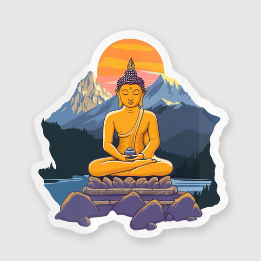 Buddha majestic Expressive surreal Vinyl Decal Sticker for Car, Laptop, Tumbler and more # F017090