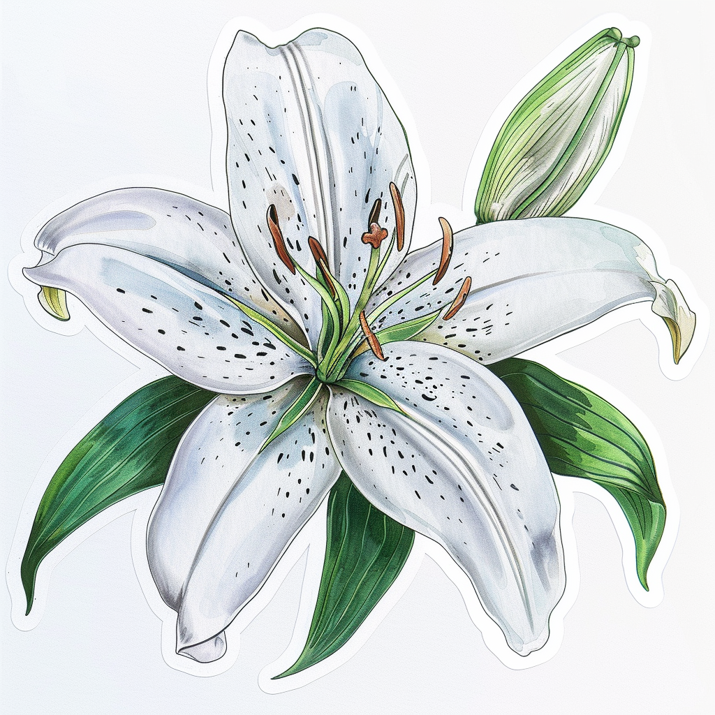 Lily flower majestic Expressive surreal Vinyl Decal Sticker for Car, Laptop, Tumbler and more # F023167