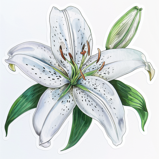 Lily flower majestic Expressive surreal Vinyl Decal Sticker for Car, Laptop, Tumbler and more # F023167