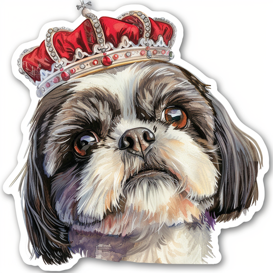 Adorable Shih Tzu Dog Expressive surreal Vinyl Decal Sticker for Car, Laptop, Tumbler and more # F018390