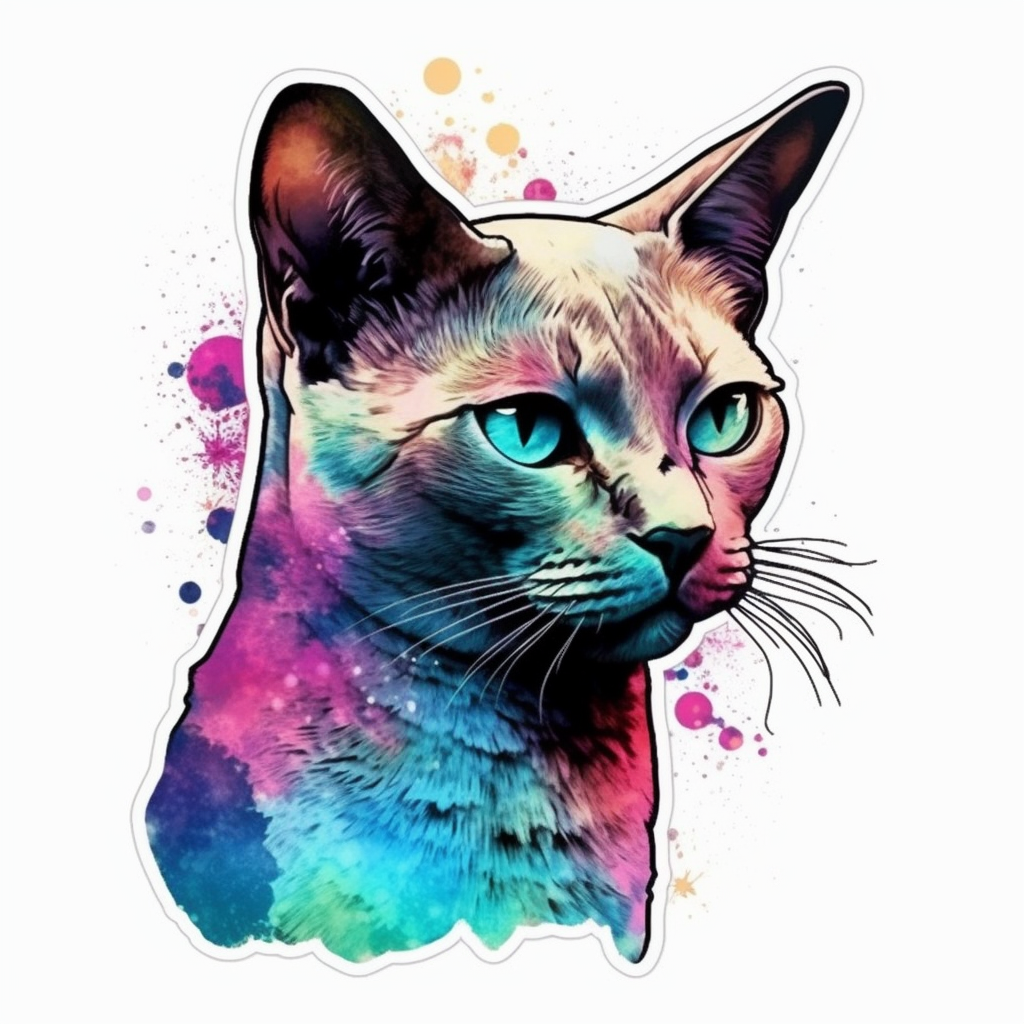 Burmese Cat Vinyl Decal Sticker for Car, Laptop, Tumbler and more # F010712