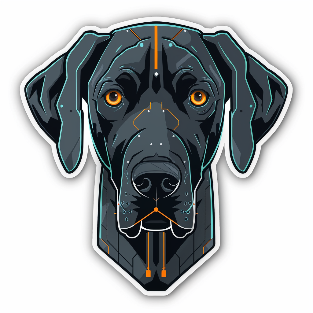 Great Dane Dog cyber punk majestic Expressive surreal Vinyl Decal Sticker for Car, Laptop, Tumbler and more # F017922
