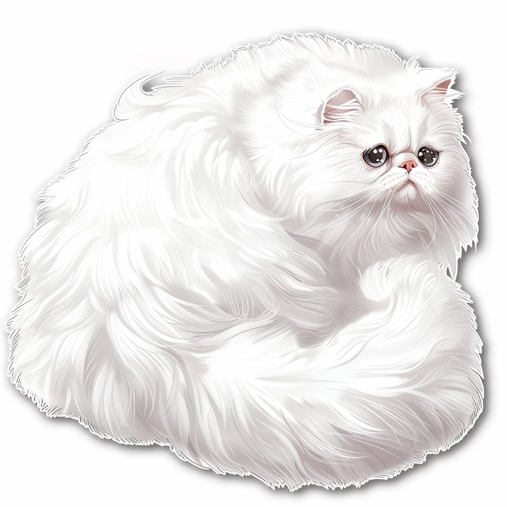 Sticker of a Persian Cat Expressive surreal Vinyl Decal Sticker for Car, Laptop, Tumbler and more # F016320