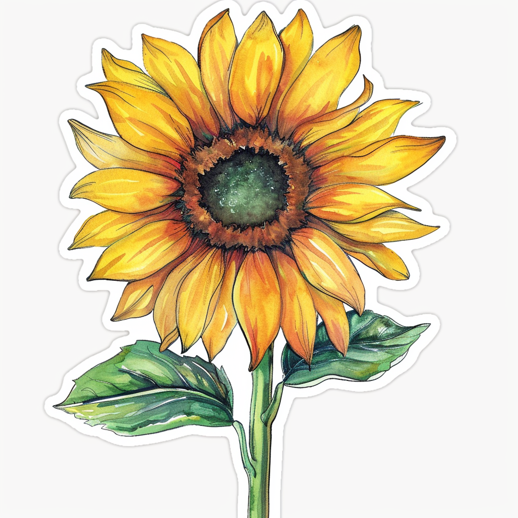 Sunflower  Vinyl Decal Sticker for Car, Laptop, Tumbler and more # F023361