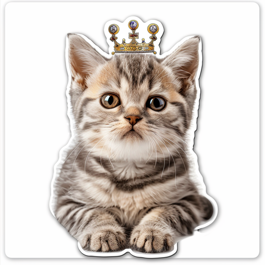 American Shorthair Cat majestic Expressive surreal Vinyl Decal Sticker for Car, Laptop, Tumbler and more # F019810-4" x 4"