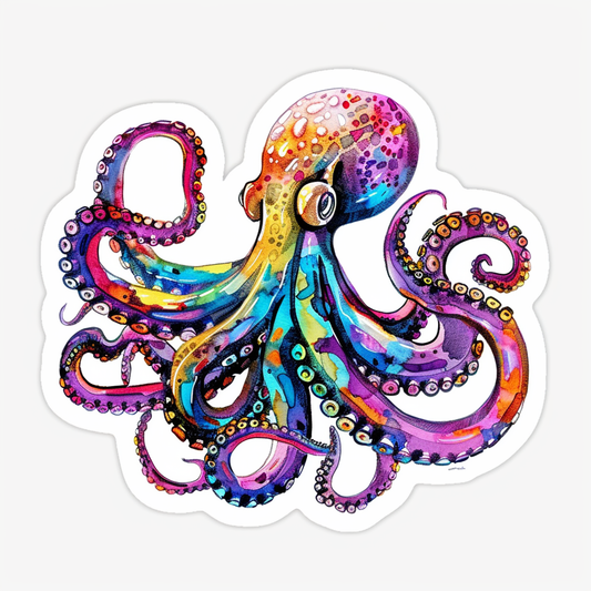 Sticker of an Octopus astronaut majestic Expressive surreal Vinyl Decal Sticker for Car, Laptop, Tumbler and more # F015656