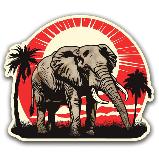 Elephant Expressive surreal Vinyl Decal Sticker for Car, Laptop, Tumbler and more # F022223-4" x 4"