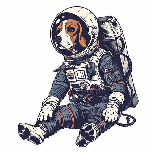 Beagle dog astronaut Vinyl Decal Sticker for Car, Laptop, Tumbler and more # F011970