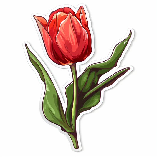 Sticker of a Tulip flower Vinyl Decal Sticker for Car, Laptop, Tumbler and more # F023470