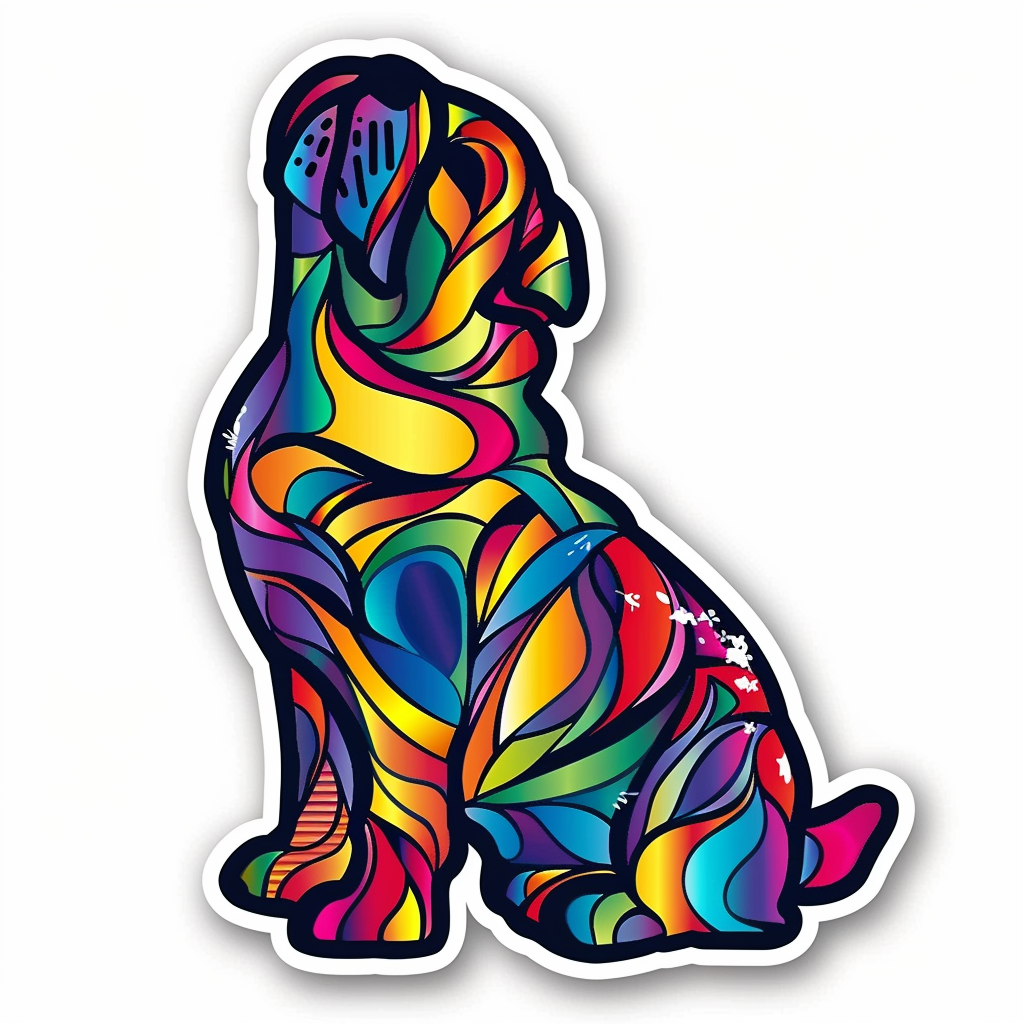 Bulldog Dog majestic Expressive surreal Vinyl Decal Sticker for Car, Laptop, Tumbler and more # F017356