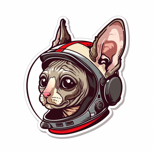 Adorable Cornish Rex Cat Expressive surreal Vinyl Decal Sticker for Car, Laptop, Tumbler and more # F021614-4" x 4"