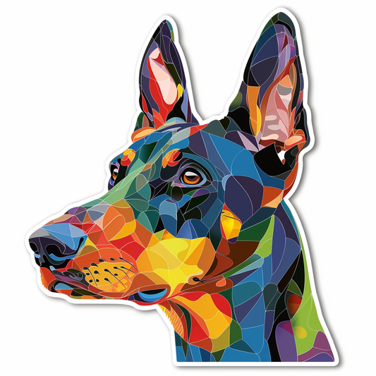 Doberman Pinscher Dog majestic Expressive surreal Vinyl Decal Sticker for Car, Laptop, Tumbler and more # F019316