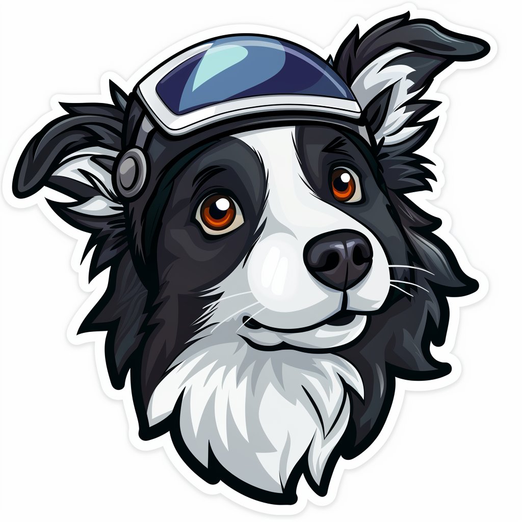 Sticker of a Border Collie Dog majestic Expressive surreal Vinyl Decal Sticker for Car, Laptop, Tumbler and more # F021924