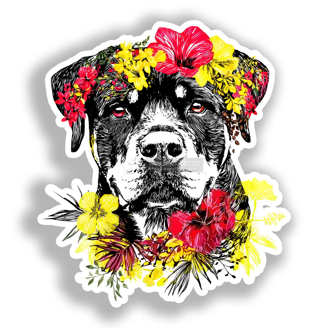 Rottweiler Dog Vinyl Decal Sticker for Car, Laptop, Tumbler and more # A018091-4" x 4"