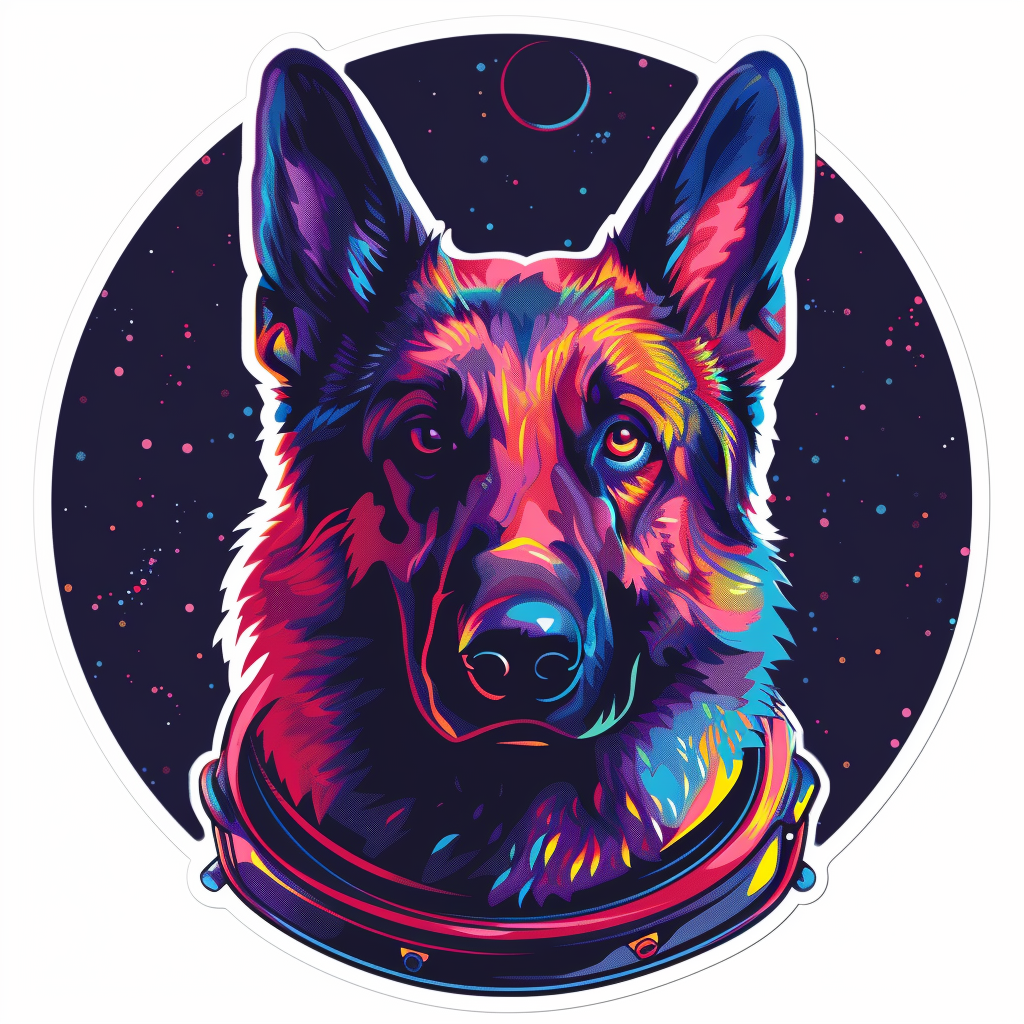 German Shepherd Dog astronaut Vinyl Decal Sticker for Car, Laptop, Tumbler and more # F011675