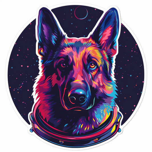 German Shepherd Dog astronaut Vinyl Decal Sticker for Car, Laptop, Tumbler and more # F011675