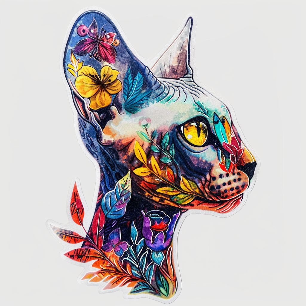 Sphynx Cat Vinyl Decal Sticker for Car, Laptop, Tumbler and more # F010066