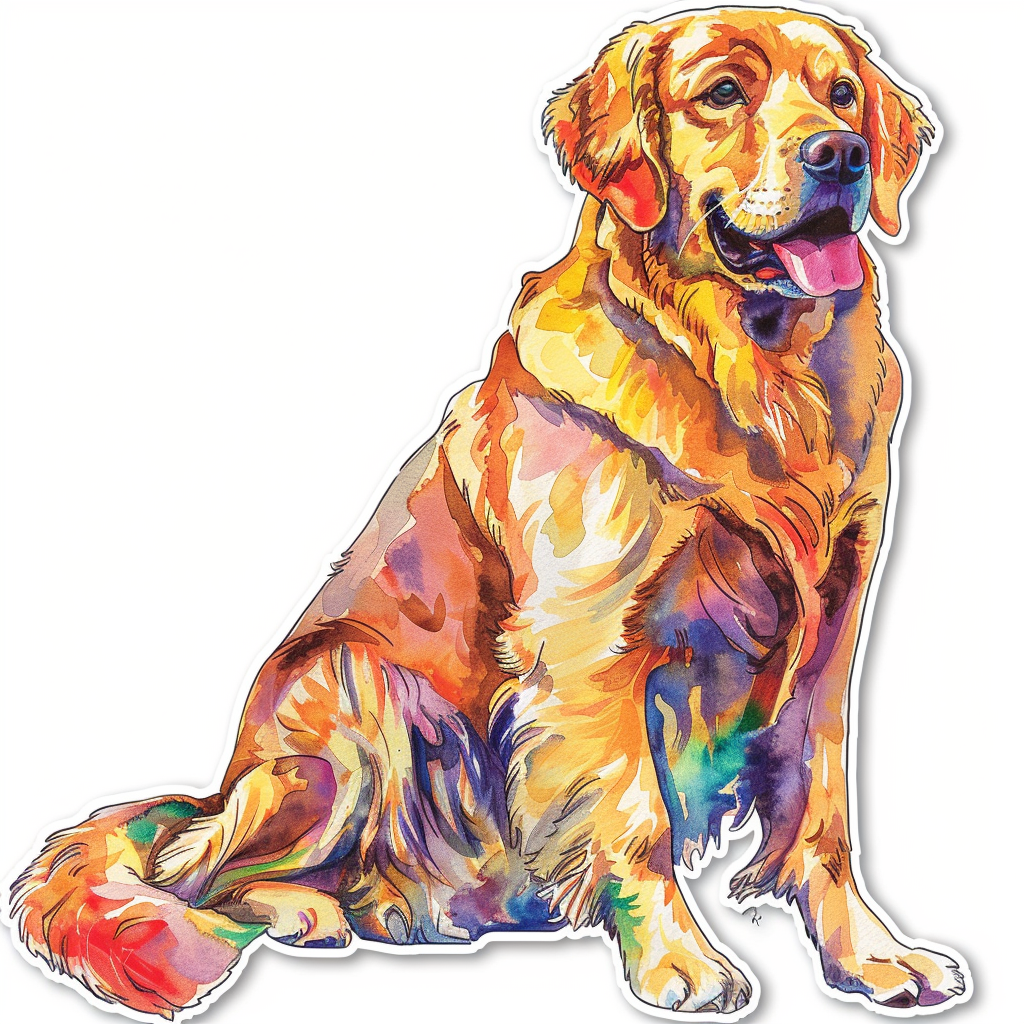 Golden Retriever Dog Vinyl Decal Sticker for Car, Laptop, Tumbler and more # F010557