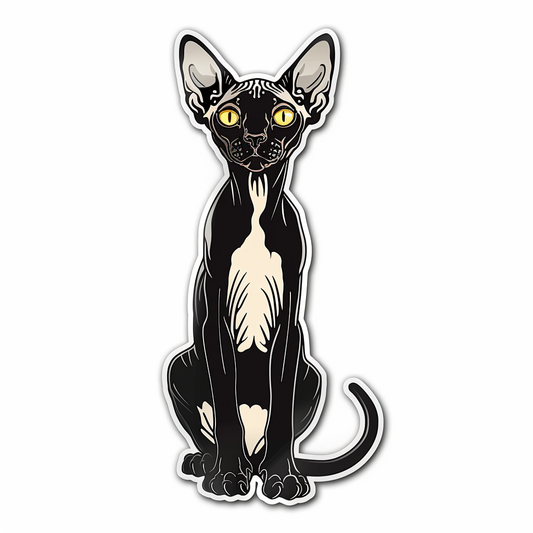 Sphynx Cat Vinyl Decal Sticker for Car, Laptop, Tumbler and more # F010049