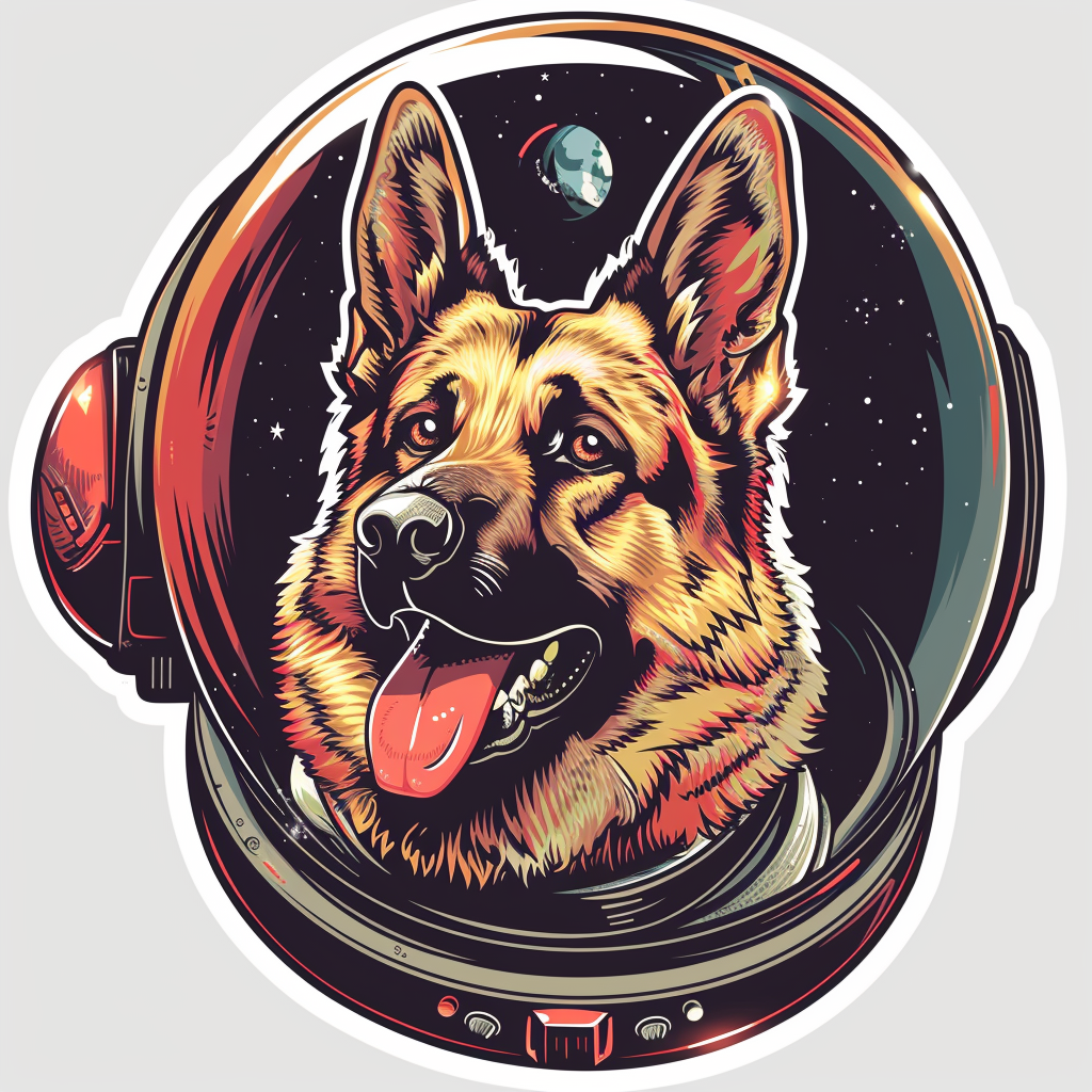 German Shepherd Dog astronaut Vinyl Decal Sticker for Car, Laptop, Tumbler and more # F011694