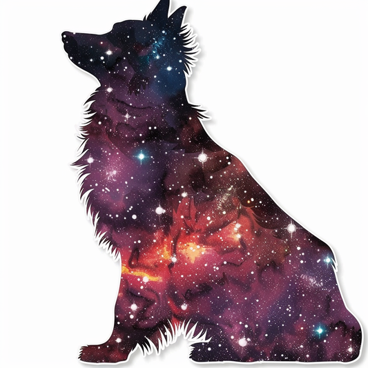 Border Collie Dog majestic Expressive surreal Vinyl Decal Sticker for Car, Laptop, Tumbler and more # F021838-4" x 4"