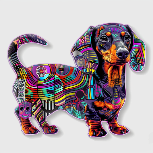 Dachshund Dog cyber punk Vinyl Decal Sticker for Car, Laptop, Tumbler and more # F012880