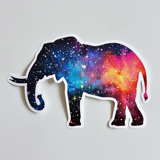 Elephant Expressive surreal Vinyl Decal Sticker for Car, Laptop, Tumbler and more # F022303-4" x 4"