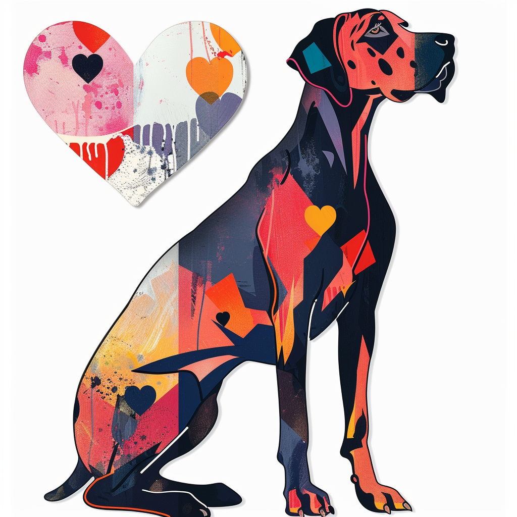 Adorable Great Dane Dog Expressive surreal Vinyl Decal Sticker for Car, Laptop, Tumbler and more # F018025
