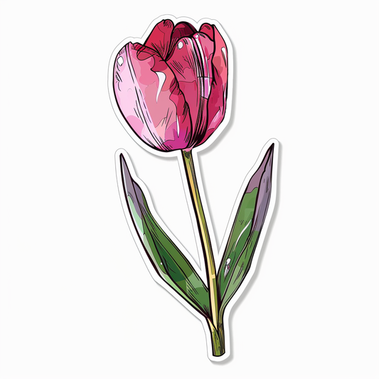 Sticker of a Tulip flower Vinyl Decal Sticker for Car, Laptop, Tumbler and more # F023479