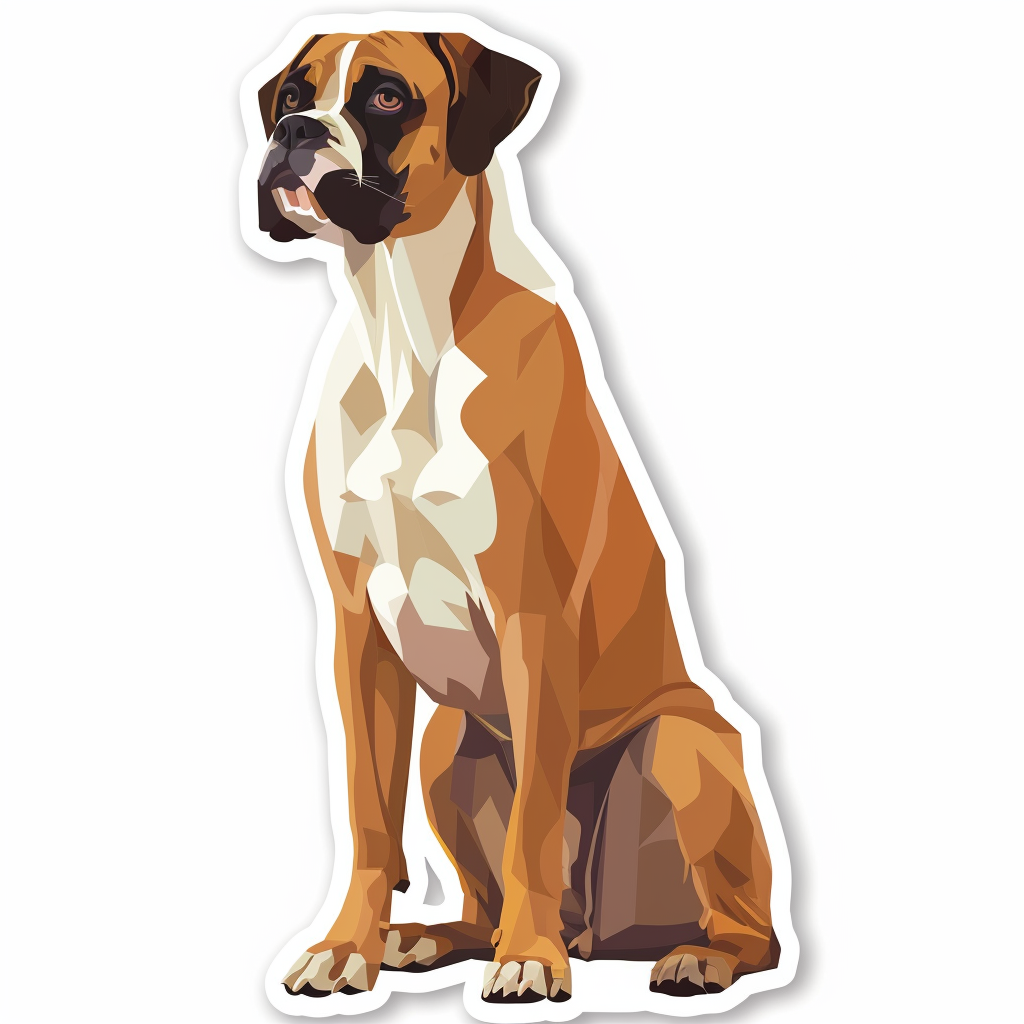 Boxer DogWhite  Vinyl Decal Sticker for Car, Laptop, Tumbler and more # F07340