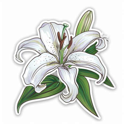 Lily flower majestic Expressive surreal Vinyl Decal Sticker for Car, Laptop, Tumbler and more # F023229