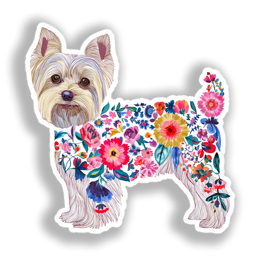 Yorkshire Terrier Dog Vinyl Decal Sticker for Car, Laptop, Tumbler and more # A017188-4" x 4"