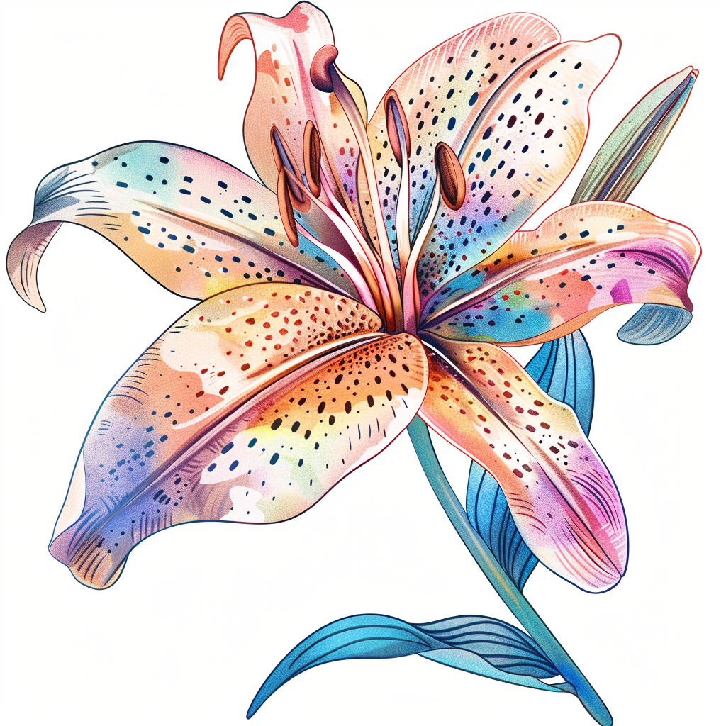 Lily flower majestic Expressive surreal Vinyl Decal Sticker for Car, Laptop, Tumbler and more # F023172