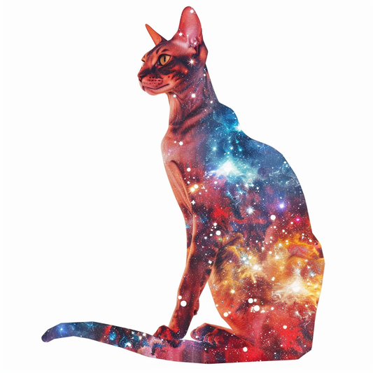 Abyssinian Cat astronaut majestic Expressive surreal Vinyl Decal Sticker for Car, Laptop, Tumbler and more # F021222-4" x 4"