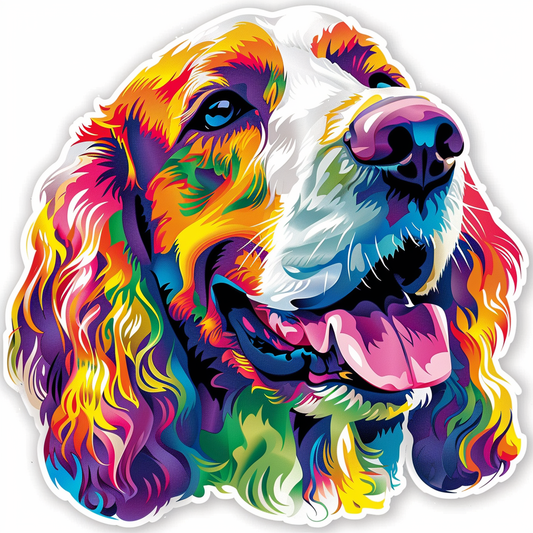 Cocker Spaniel Dog majestic Expressive surreal Vinyl Decal Sticker for Car, Laptop, Tumbler and more # F020320-4" x 4"