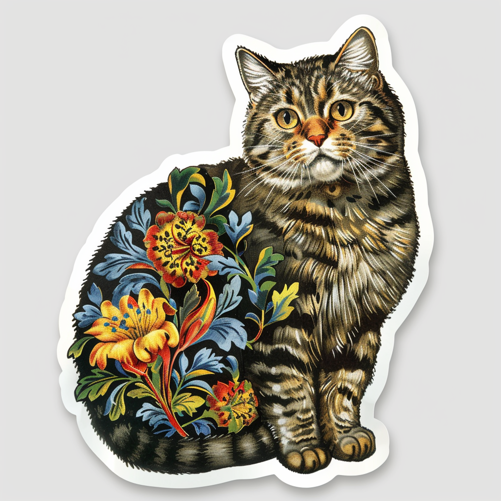 American Shorthair Cat majestic Expressive surreal Vinyl Decal Sticker for Car, Laptop, Tumbler and more # F018860