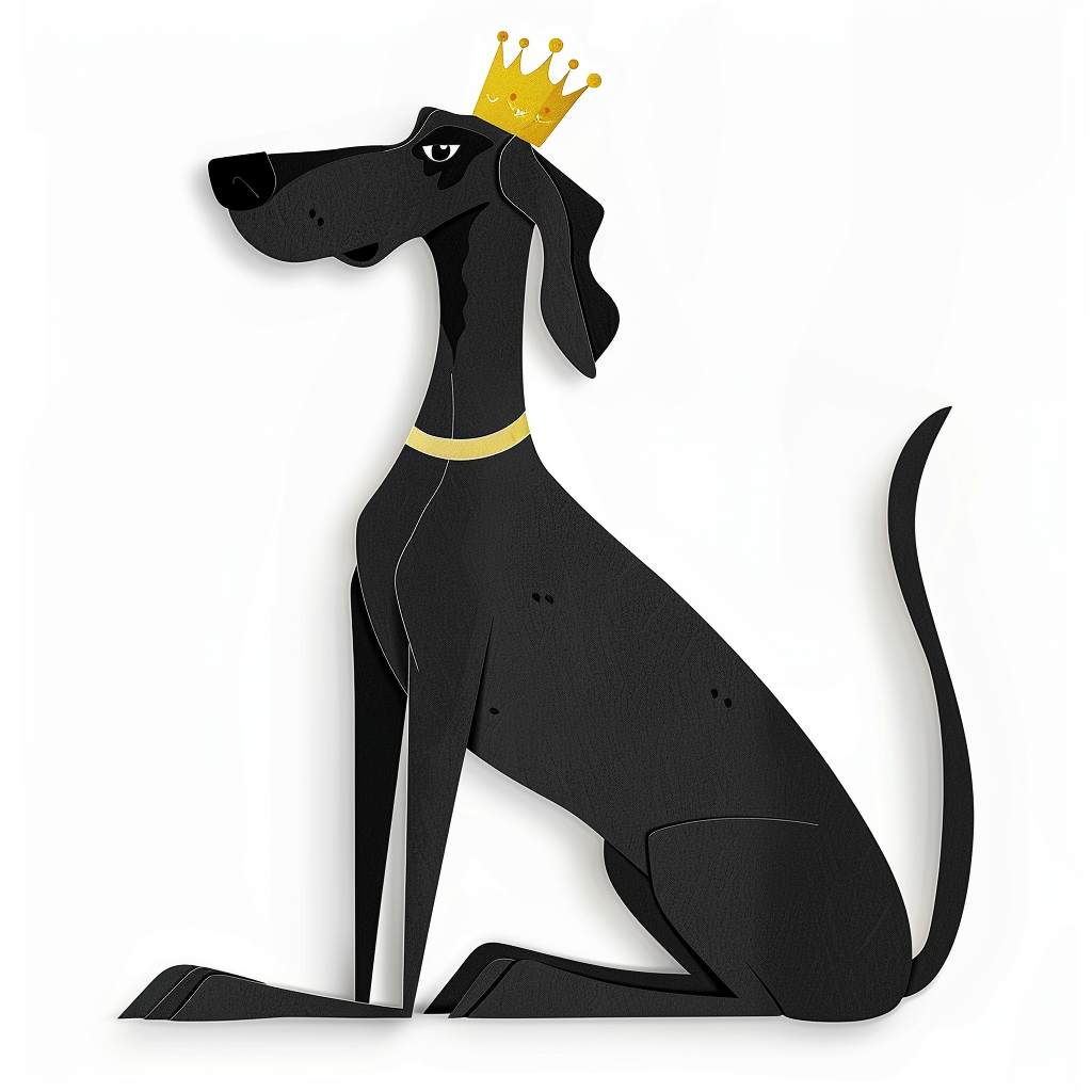 Great Dane Dog crowned majestic Expressive surreal Vinyl Decal Sticker for Car, Laptop, Tumbler and more # F017797