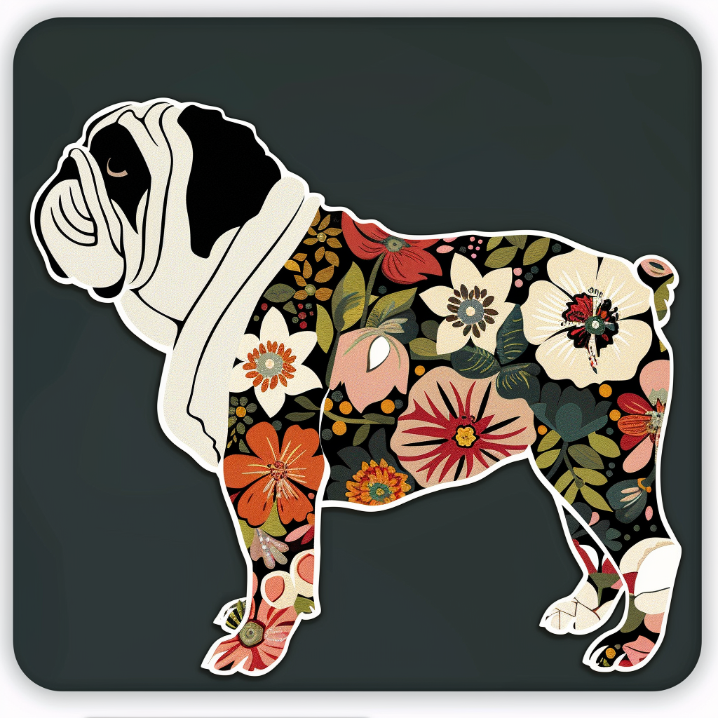 Bulldog Dog majestic Expressive surreal Vinyl Decal Sticker for Car, Laptop, Tumbler and more # F017606
