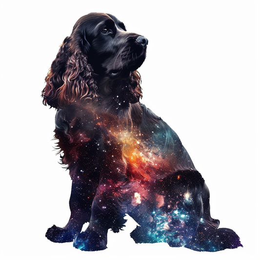 Cocker Spaniel Dog majestic Expressive surreal Vinyl Decal Sticker for Car, Laptop, Tumbler and more # F020345-4" x 4"